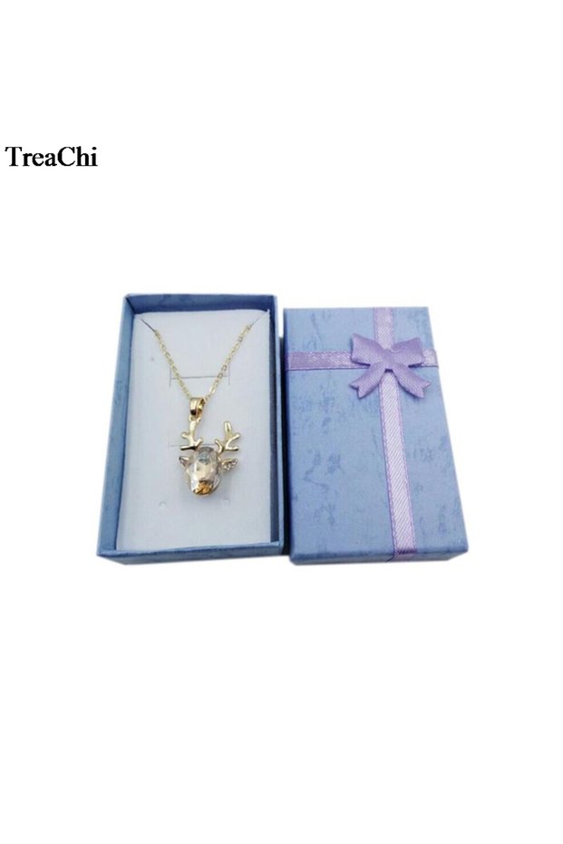 PURPLE 16Pcs/lot Colorful Paper Pendant Jewelry Package Box Silk Ribbon Ring Earring Necklace Jewel