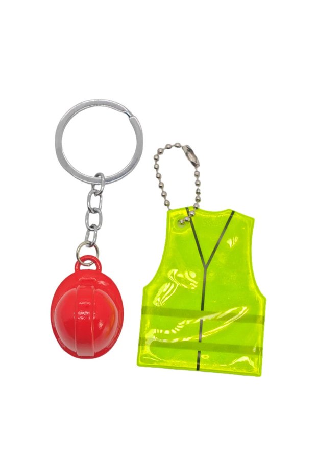 Red Creative Multi-color Helmet+vest Pendant Keychain Backpack Decoration, Event Small Gift