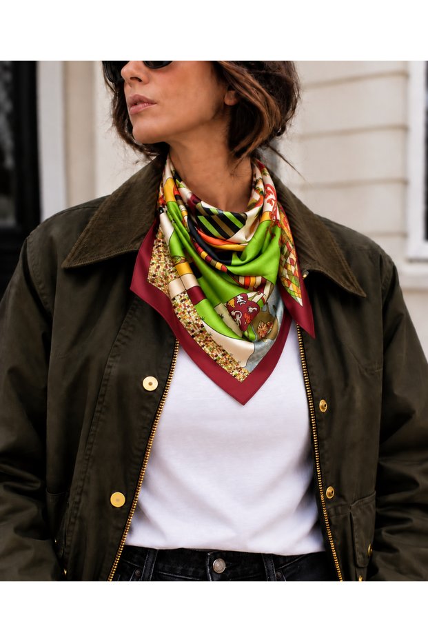 Nil Scarf Burgundy/Figure 70*70 cm Foulard Scarf