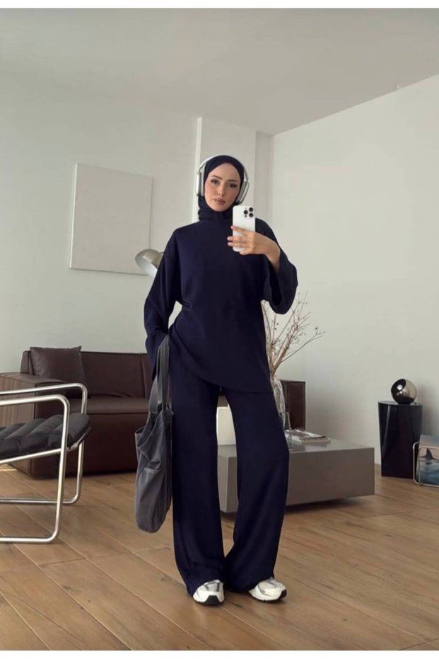 Women's Tie-Back Pantsuit - Navy Blue