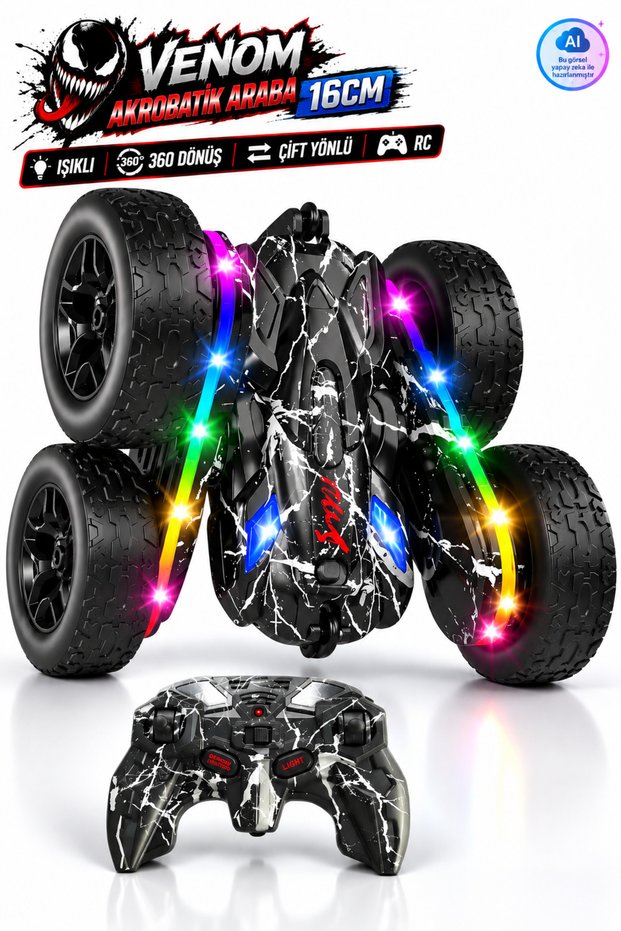 Full Function 2.4 Dual-Way Color Acrobat Car with Remote Control 16cm Acrobatic Car