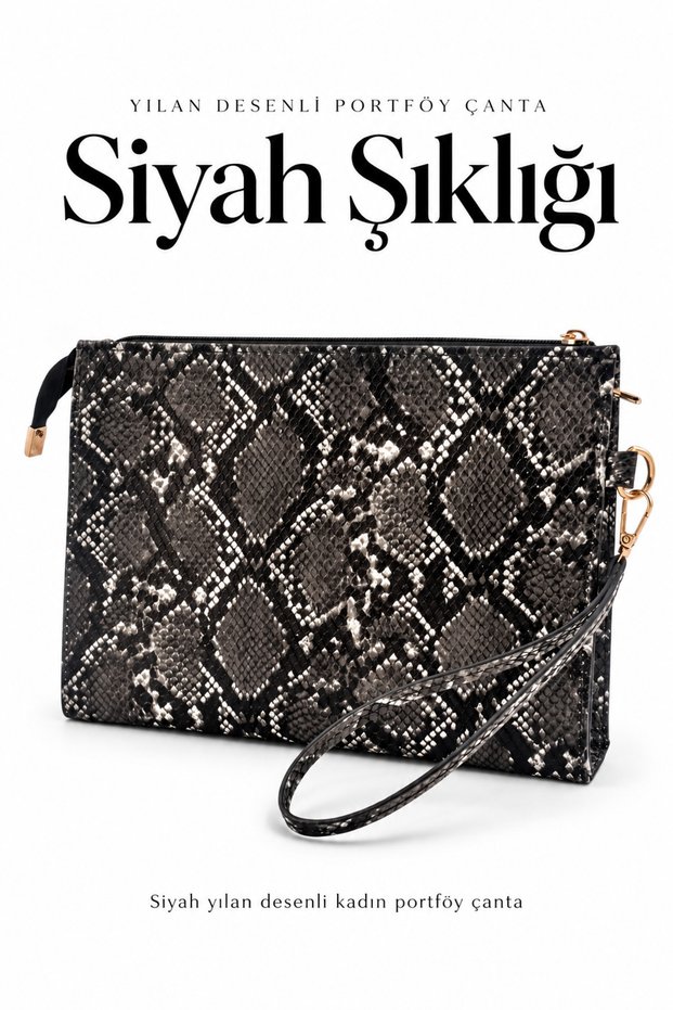 Nora Women's Portfolio Handbag - Patterned Clutch Bag with Wrist Strap