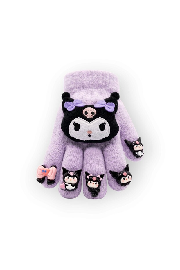 Girl's Cute Figured Knitted Gloves | 3-8 Years Old Warm Winter Gloves with 3D Miniature Characters on Fingertips