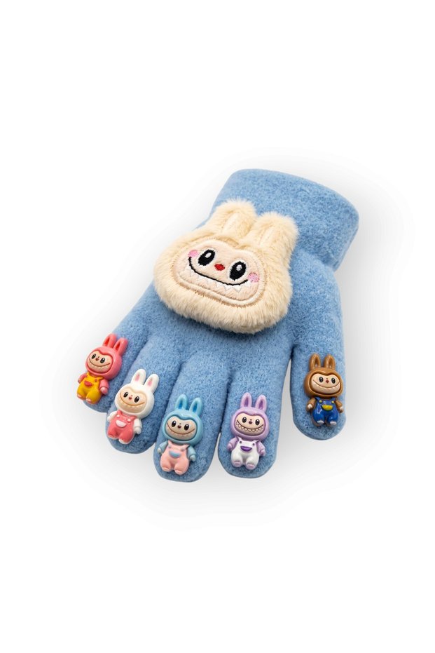 Cute Figured Winter Children's Knitted Gloves – 3-8 Years Old Lycra Flexible Warm Gloves for Daily School, Park & Snow Skiing Season