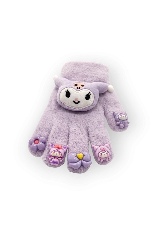 Girls' Winter Warm Knitted Gloves – 3-8 Years Old Lycra Flexible Figure-Fitting Daily School, Park & Snow Ski Season Gloves