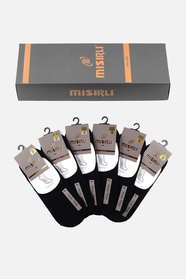 Egyptian Men's Modal 6 Pairs Summer Ballerina Socks Black
