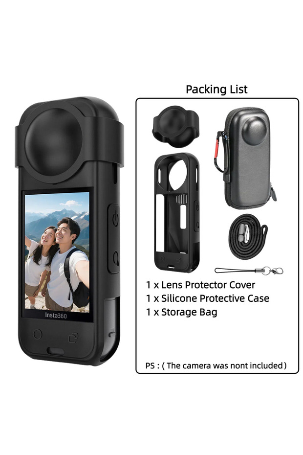 Set 2 For Insta 360 X5 Camera Protective Accessory Kit Lens Guard/Silicone Protective Cover/Screen P