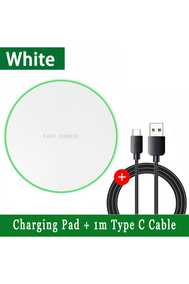 White 60W Wireless Charger Pad For iPhone 15 14 13 12 Pro 8 XS Max Induction Fast Wireless Charging