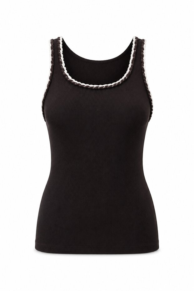 Wicker Knitted Ribbed Athlete's Undershirt