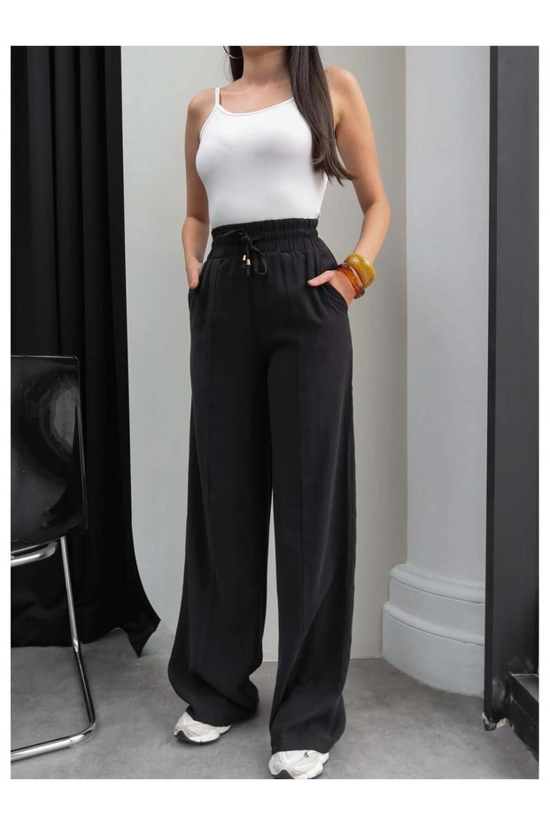 Front-Sewn Waist-Tie Pants