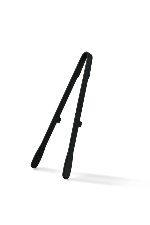 Black Silicone Food Toast Tongs Trivet Tongs for Kitchen Tongs Non-slip Cooking Clip Clamp BBQ Salad