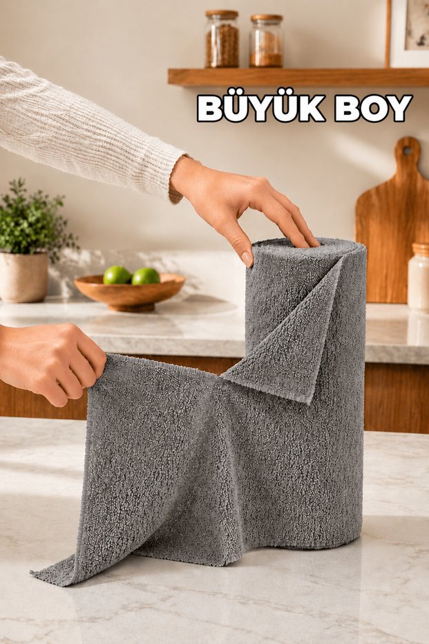 20 Pcs (Gray) Roll Microfiber Cloth Detachable Microfiber Cloth Quality Kitchen Countertop Cloth Washable