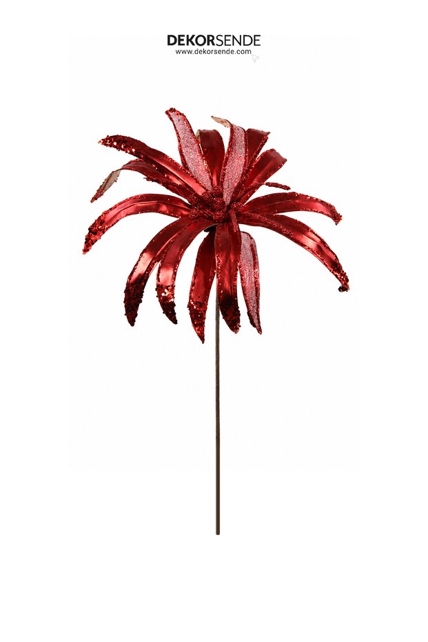 New Year's Ponsetya Pique Daisy Glitter Red 65 cm