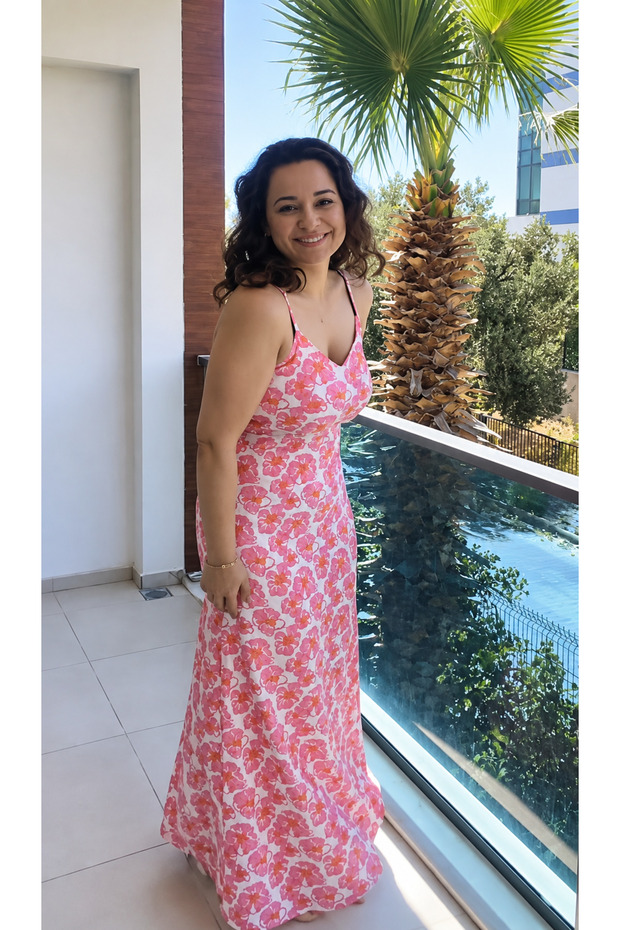 Bürümcük Fabric Adjustable Strap Wrinkle-Free Dress