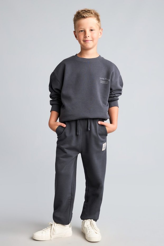 School Elastic Waistband Detailed Sweatpants for Boys H6814A826Au