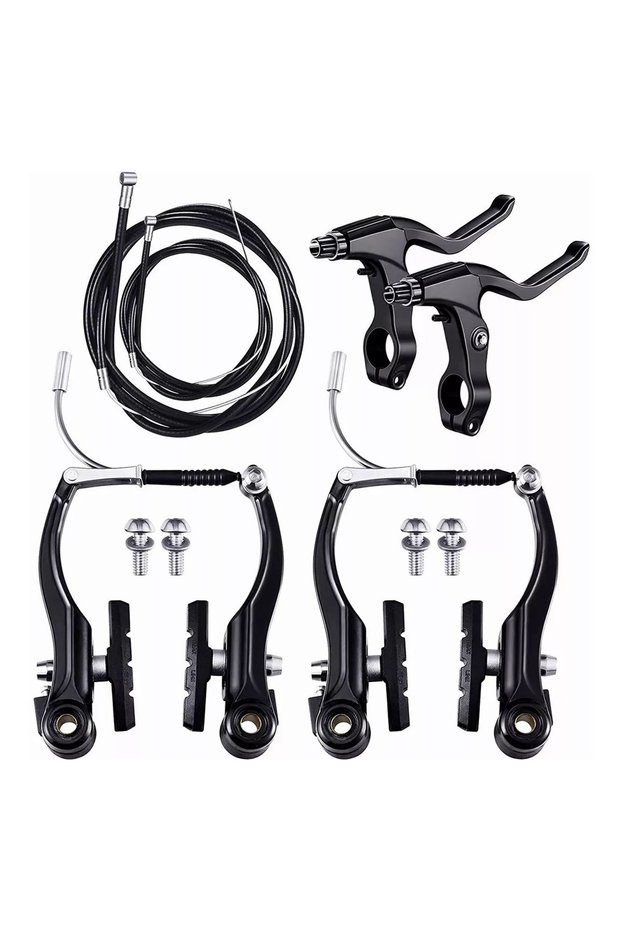 black Mountain Bike V Brake Set Bike Front Rear V Brake Set Aluminum Alloy Mountain Road Bike V Brak