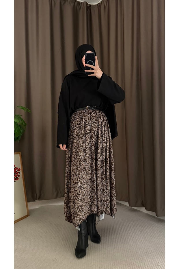 Six Asymmetrical Skirts - Hpm - Black & Camel