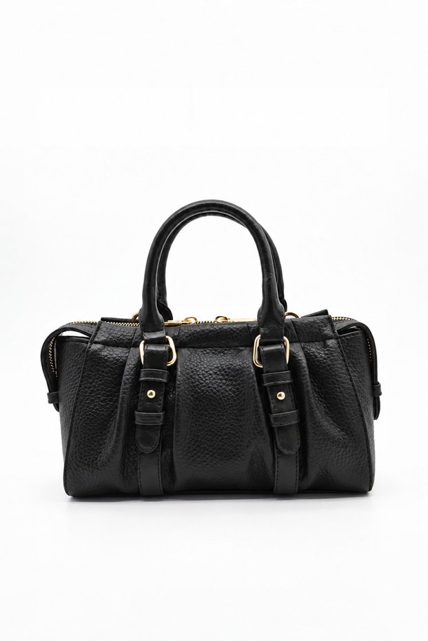 Zipper Bag with Strap Black 0072