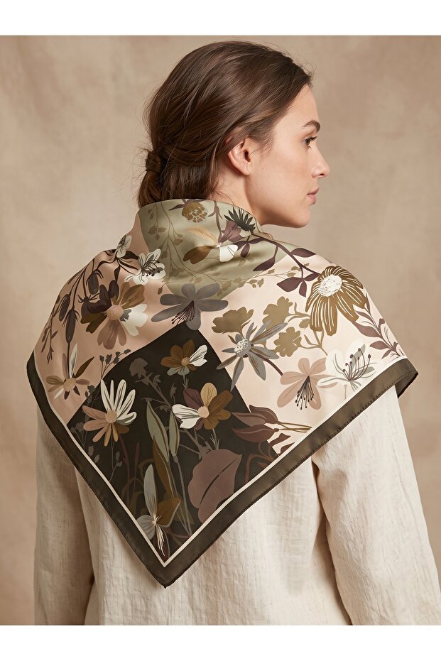 Floral Patterned Scarf / Bandana 90X90Cm