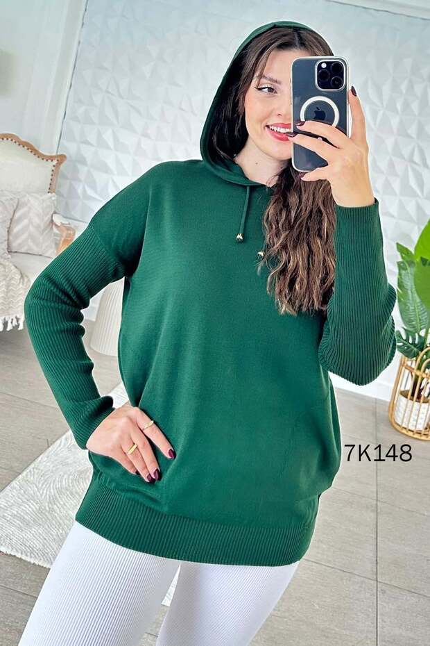 Hooded Knitwear Blouse 7K148