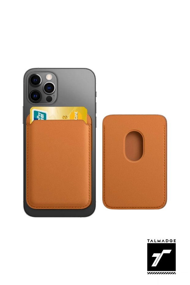 Magsafe Wallet Leather Magnetic Card Holder Compatible with All Phone Models