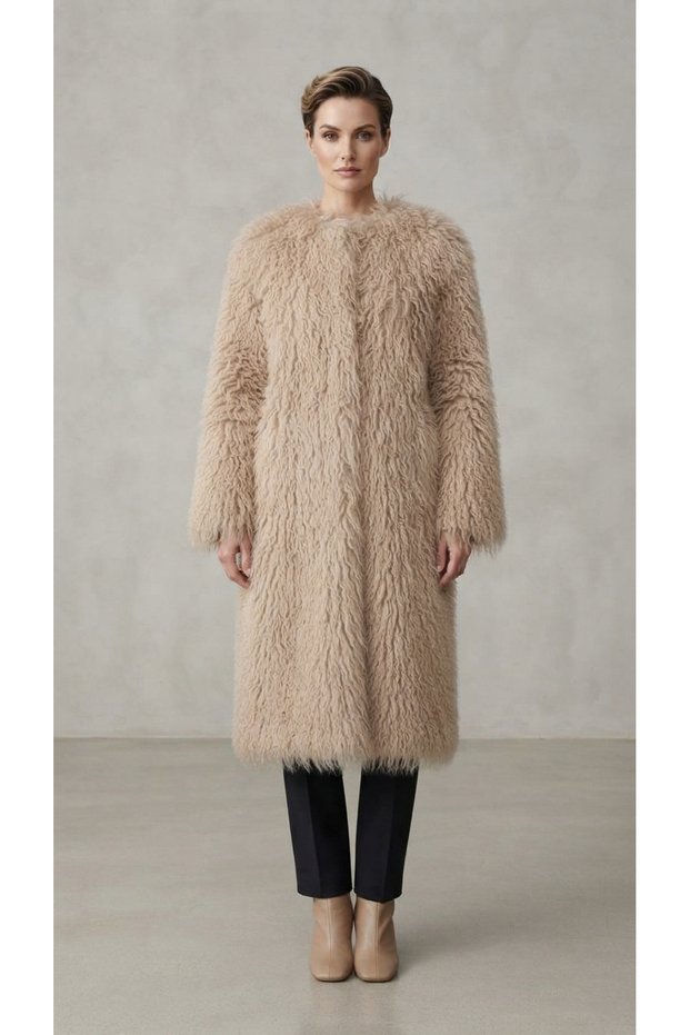 Italian Cut Curly Plush Fur Coat