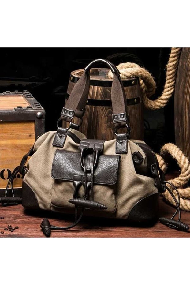 Heritage Leather-Canvas Handbag
