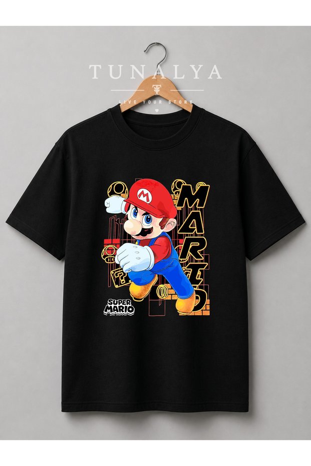 Tunalya Super Mario Special Design Printed Unisex Premium Cotton T-Shirt