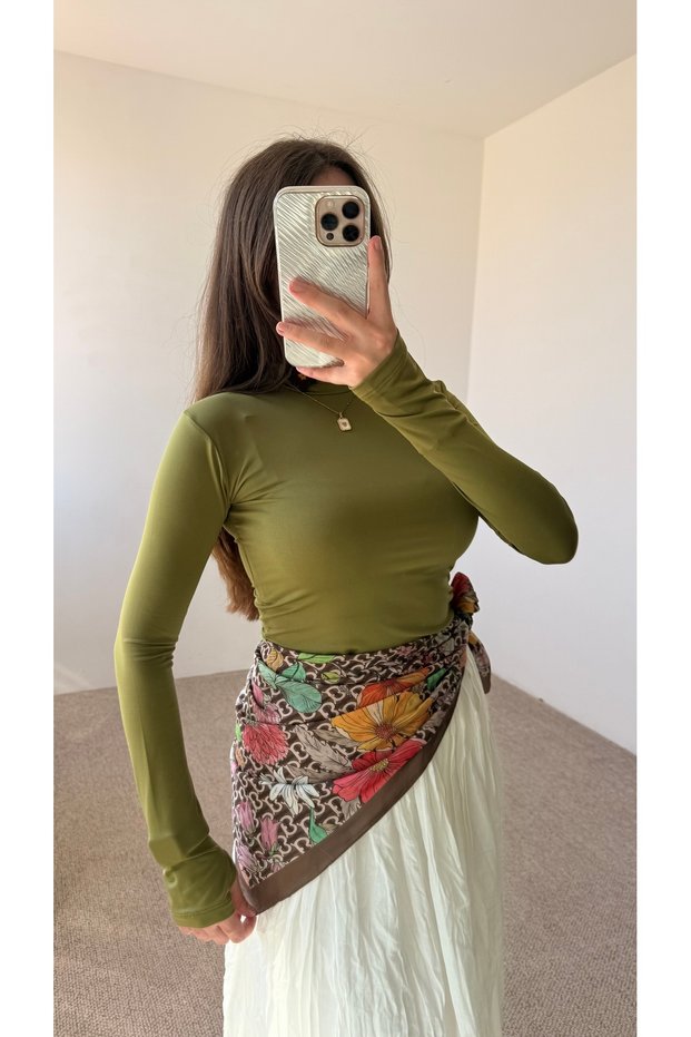 Finger Detail Blouse - Hpm - Green