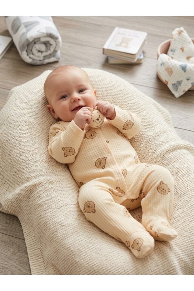 Printed Baby Long Sleeve Snap-On Bodysuit