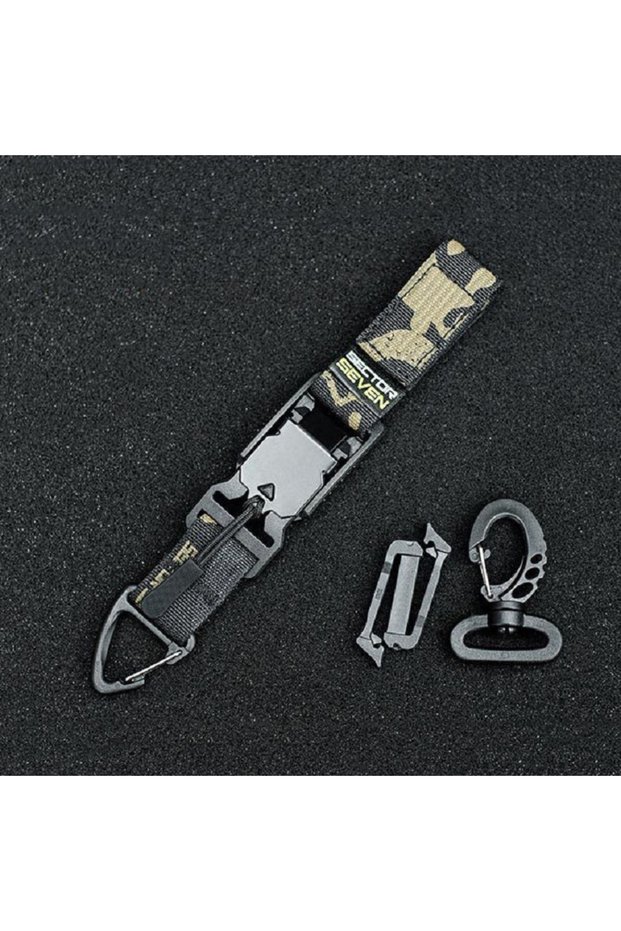 Magnetic-camouflage Tactical Triangle Quick Release Buckle Single Hook EDC Keychain Multipurpose Out