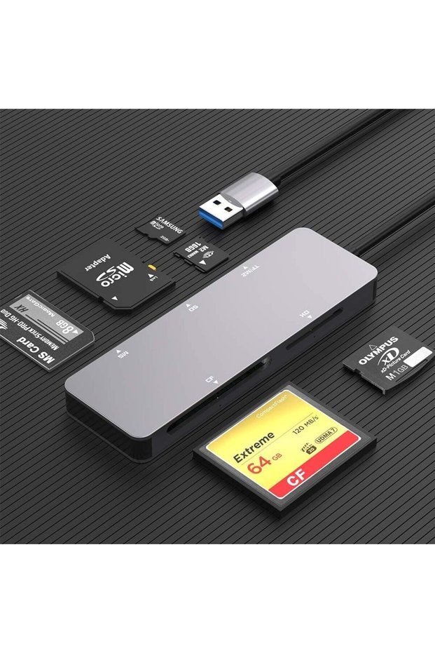 قارئ بطاقات USB SD، قارئ بطاقات ذاكرة USB 3.0 متعدد الوظائف 5 في 1، سرعة قراءة وكتابة تصل إلى 5 جيجابت في الثانية.