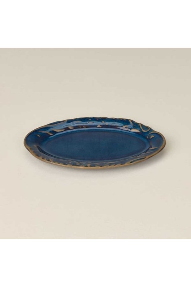 Kitchen Rustic Oval Kayık - Mavi - 16 cm