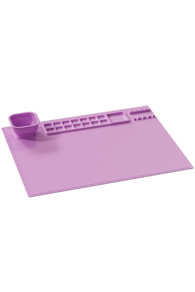 Purple 1PCS Silicone Painting Pad Brush Holder Silicone Art Painting Palette Washable Graffiti Mat B