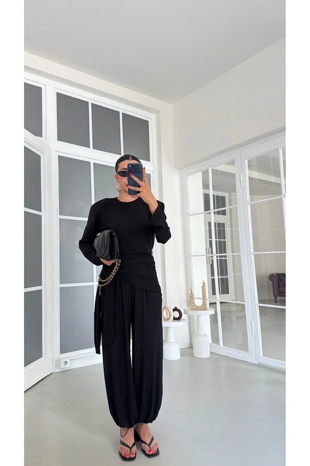 Women's Padded Blouse Pants Modal 3-Piece Set