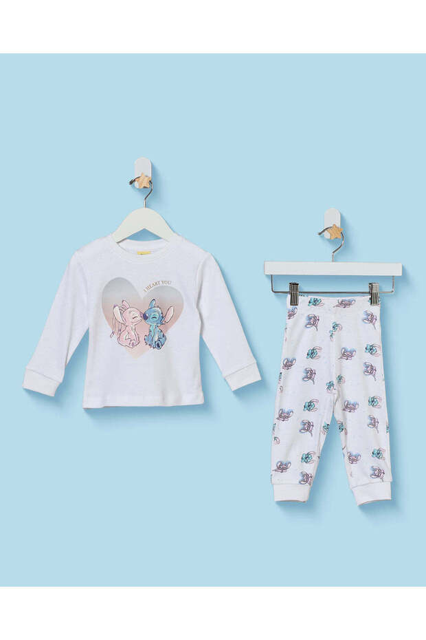 Infant Girls White Stitch Pyjama Set 2 Piece