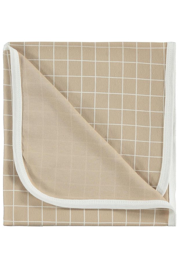 Square Printed Blanket - Beige