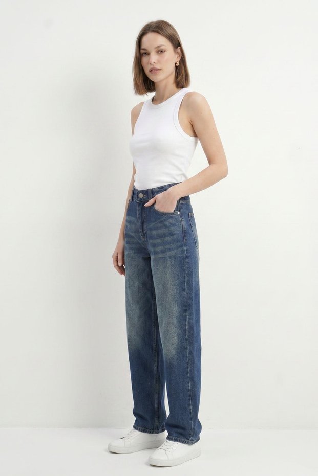 High Waist Baggy Jean 1061 Tint Green
