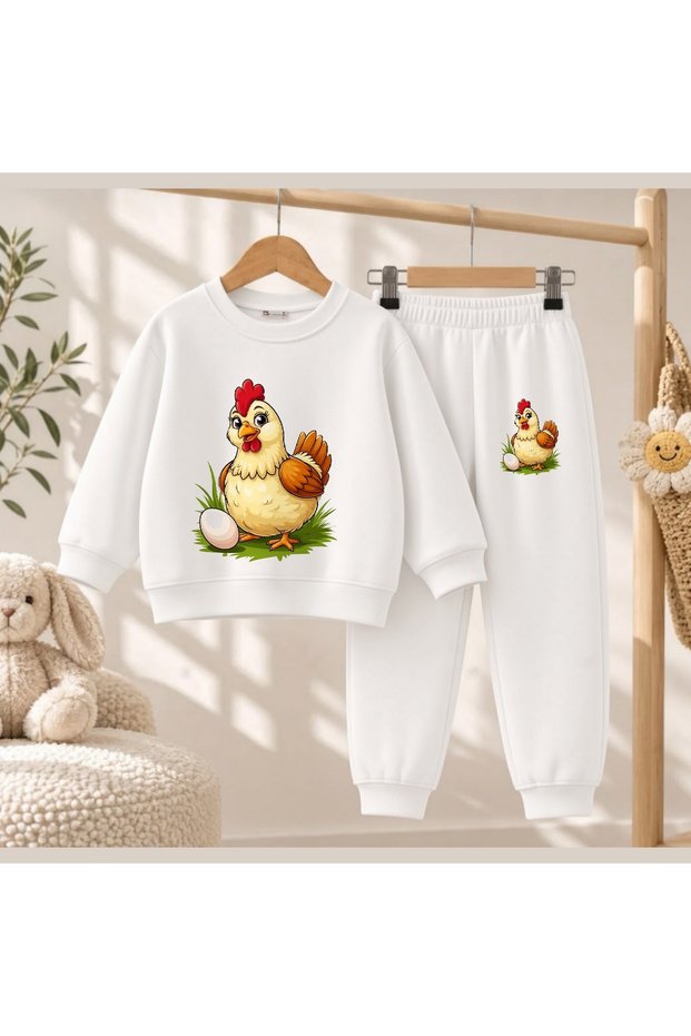 Team Sweatshirt Egg Printed Girls Boys Crew Neck