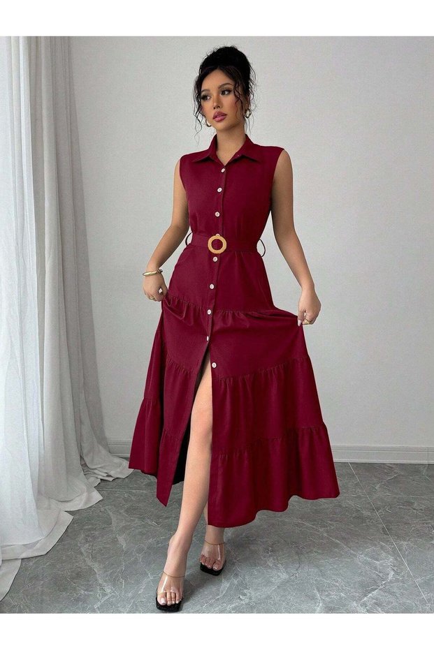 Rochie maxi, vișiniu