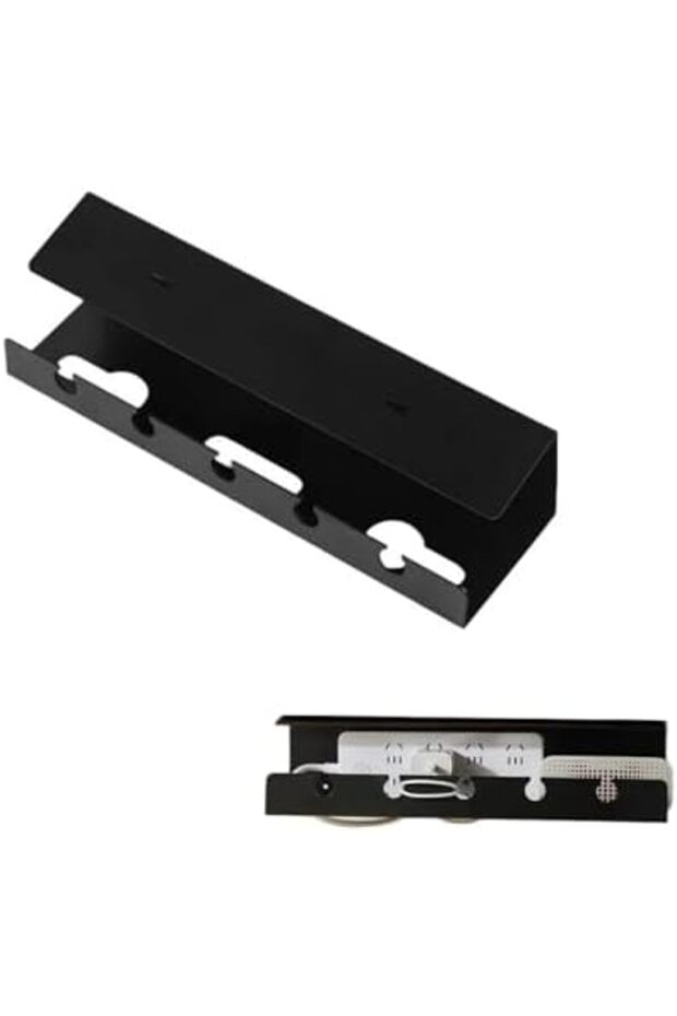 Adhesive Cable Tray, No-Drill Power Strip Holder 40cm منظم أسلاك (Black)