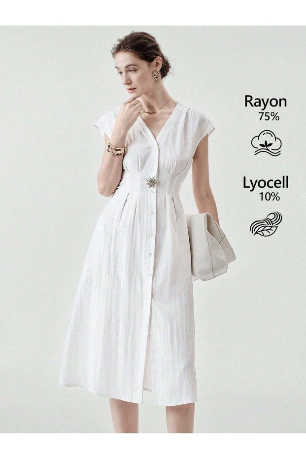 Rochie midi, alb
