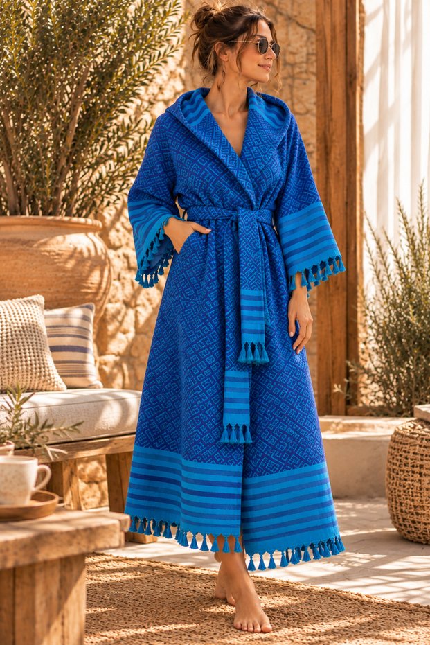 Kora 100% Cotton Peshtemal Bathrobe & Morning Gown