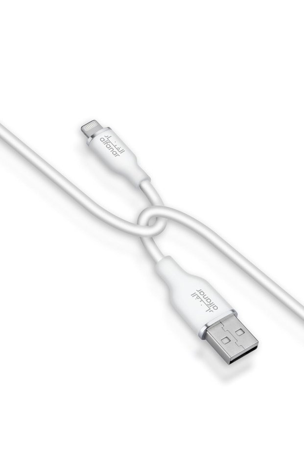 كابل شحن ونقل بيانات USB-A إلى USB-L، كابل سيليكون بطول 1 متر مصمم لأجهزة آيفون وآيباد وآيبود - 2.4 أمبير