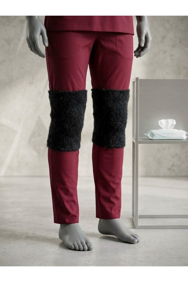 Black Thick Wool Knee Pads 2 Pieces
