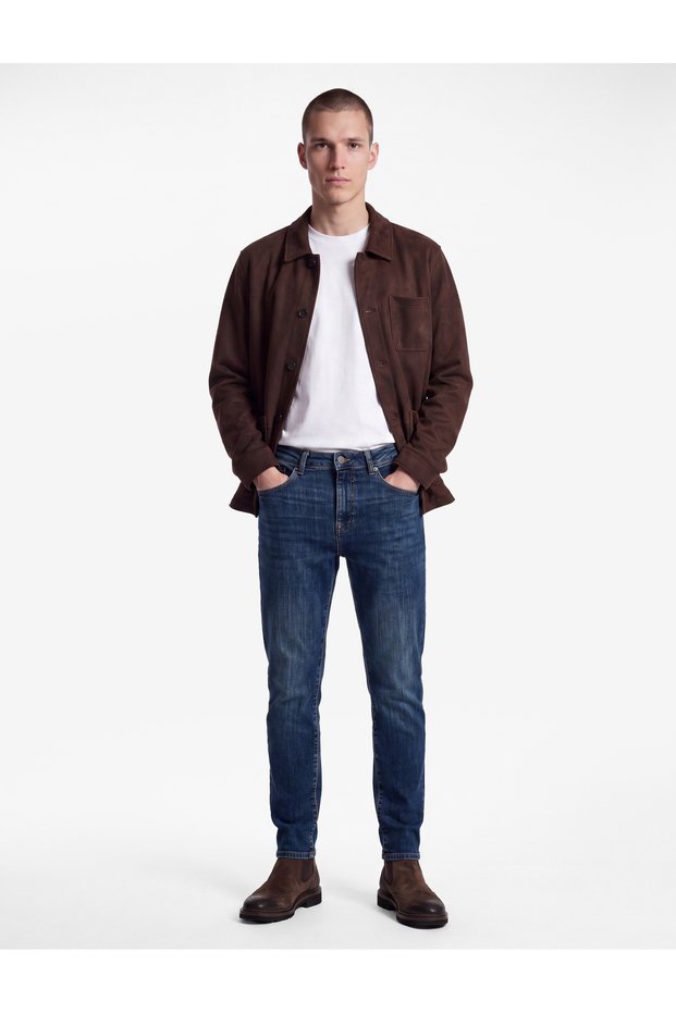 Regular Fit Cotton Tapered Jean Pants with Normal Waist Pockets - Joe Jean