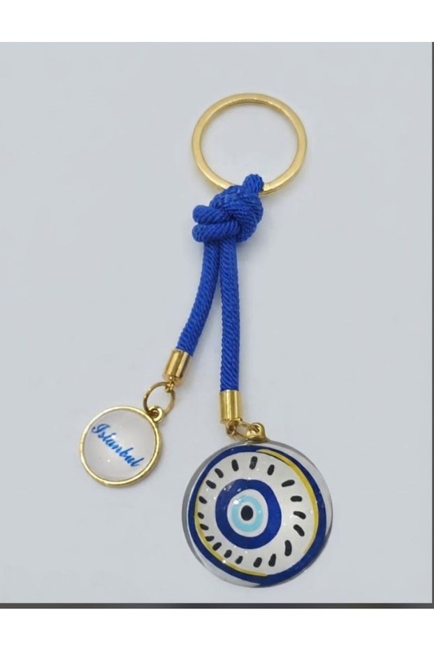 Istanbul Nazar Thread Detailed Glass Keychain
