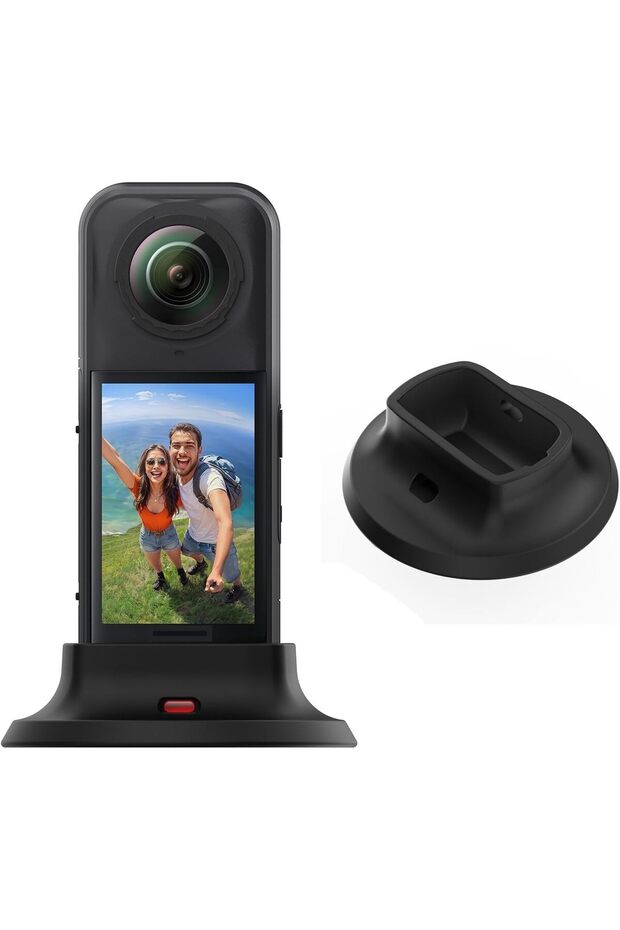 قاعدة حامل كاميرا لـ Insta360 X5، قاعدة تثبيت سيليكون غير قابلة للانزلاق للمكتب، حامل عمودي