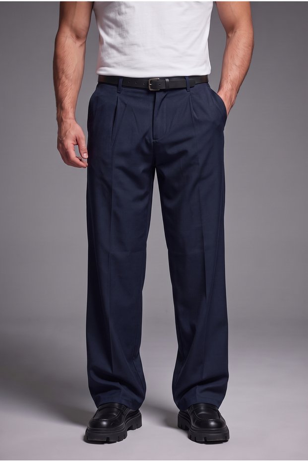 Old Money Comfortable Fit Fabric Trousers