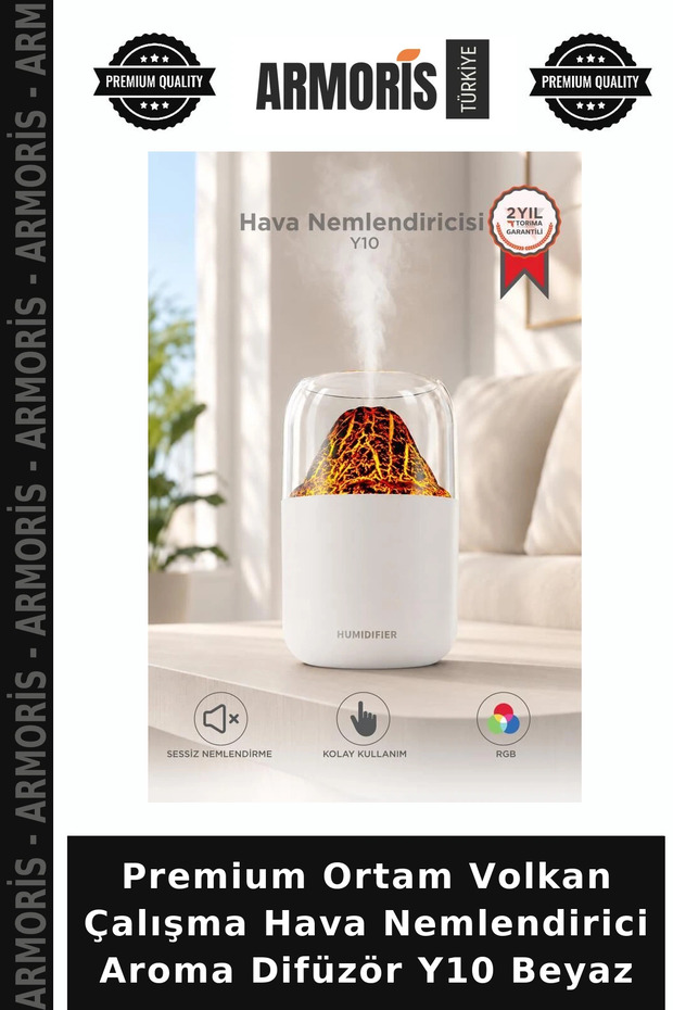 Premium Ortam Volkan Work Air Humidifier Aroma Diffuser Y10 White